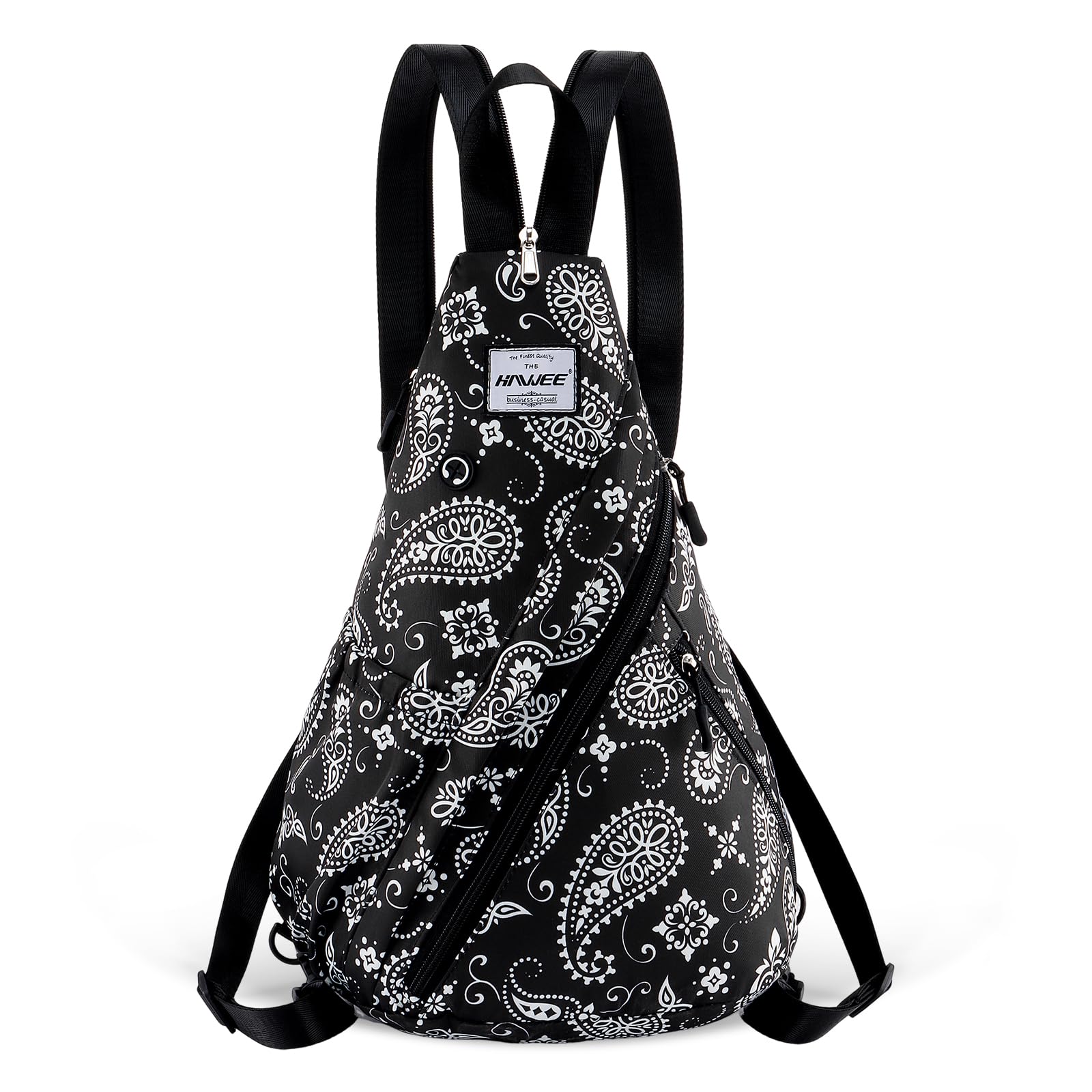HAWEE Women's Rope Sling Bag - Convertible Chest Bag & Casual Daypack, Water-Resistant Crossbody Backpack for Travel, Cycling, Hiking, Paisley