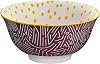 Cilio Amici Decorated Porcelain Bowl, 17 Ounce Capacity, 6 D x 2.75 H, Set of 6, Lines Pattern