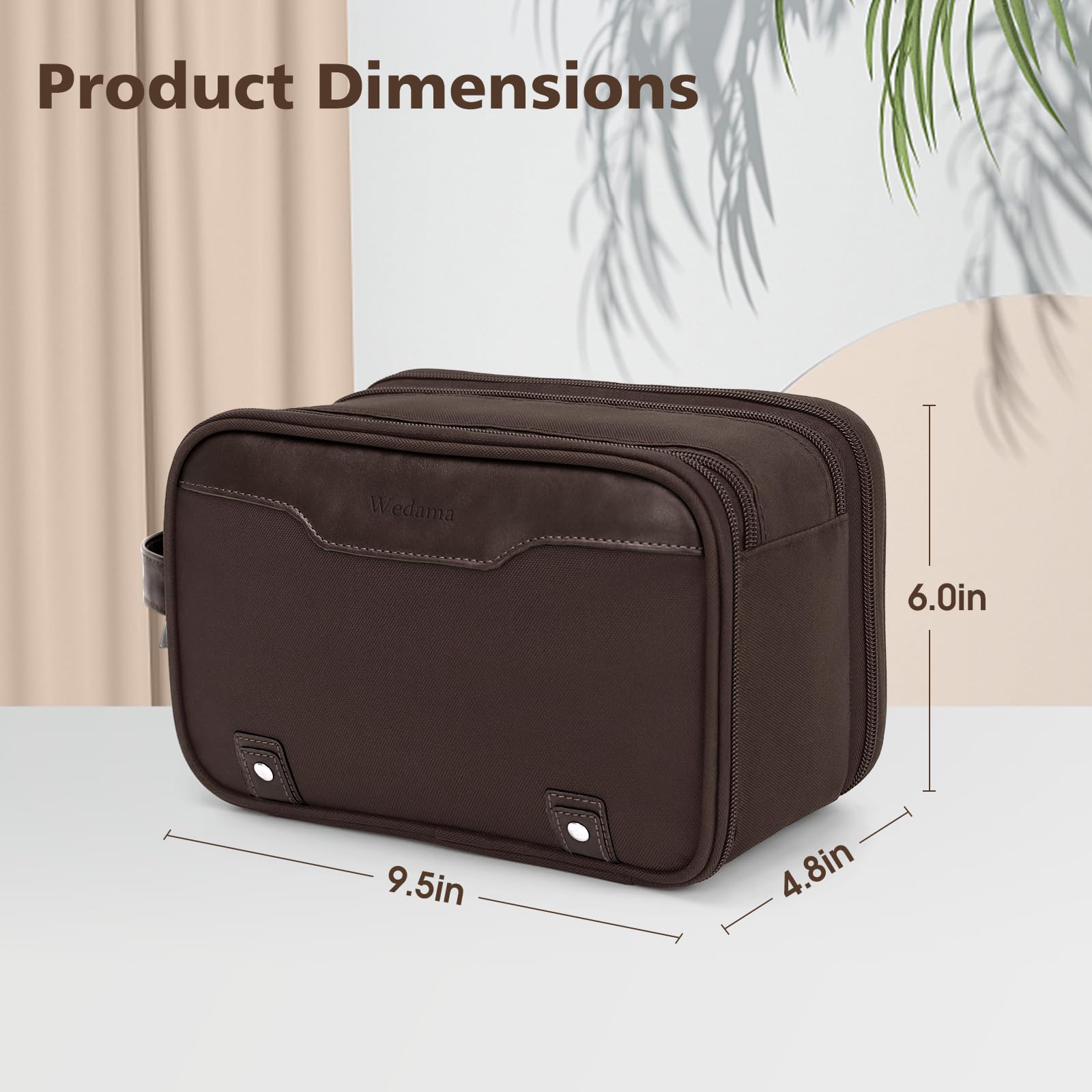 Wedama Neceser para hombre, bolsa de aseo mediana para colgar, bolsa organizadora electrónica extra, bolsa de viaje impermeable para artículos de tocador, bolsa de viaje con asa de poliuretano para