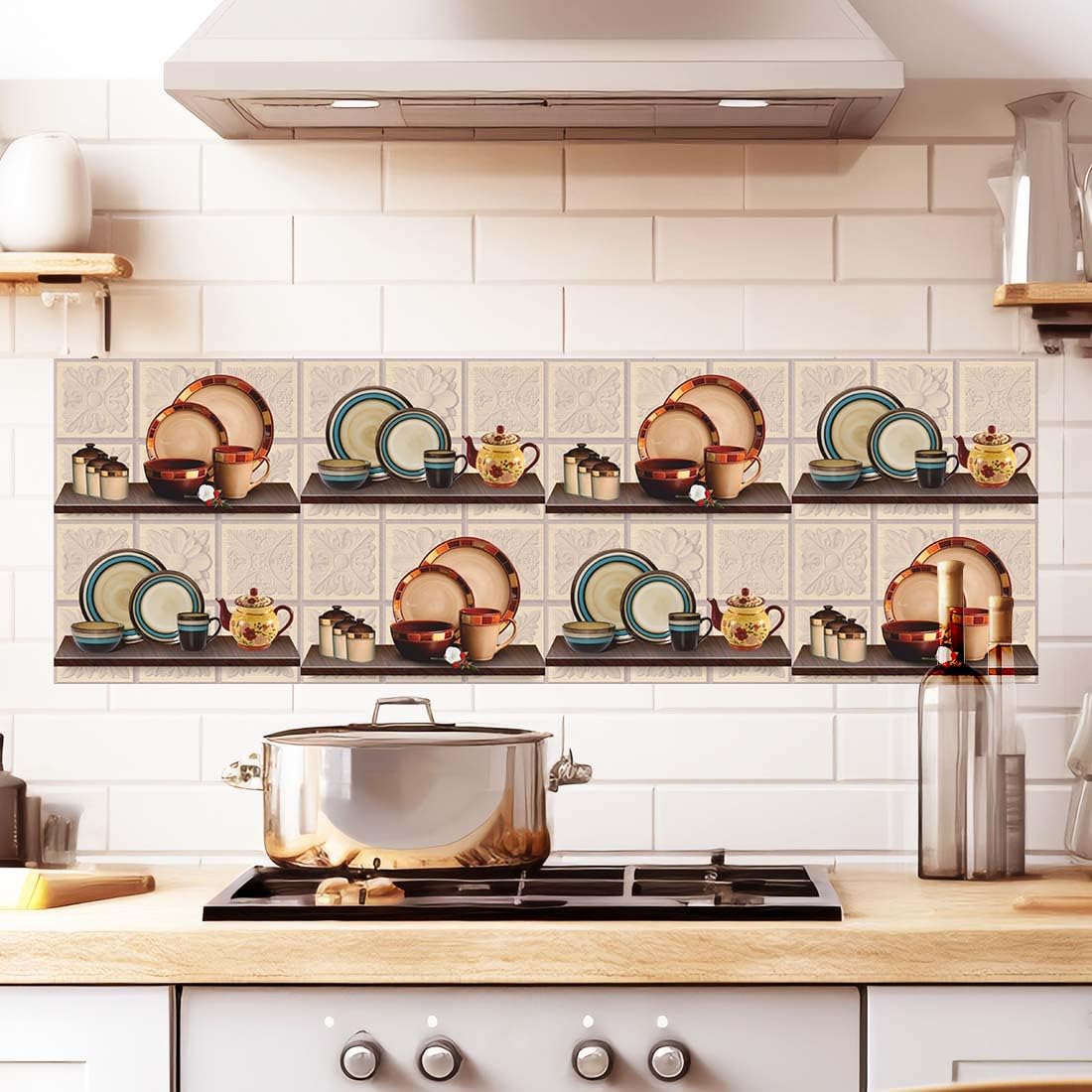 WallDaddy Wallpaper for Kitchen Wall Oil Proof Wallpaper Tile Stickers for Kitchen Wall (Size-60x40Cm) Vinyl Wallpaper for Wall Short Wallpaper Stickers Cream Tea Set Wall Paper for Kitchen (B0DDQ6GB4N) Amazon Price History, Amazon Price Tracker