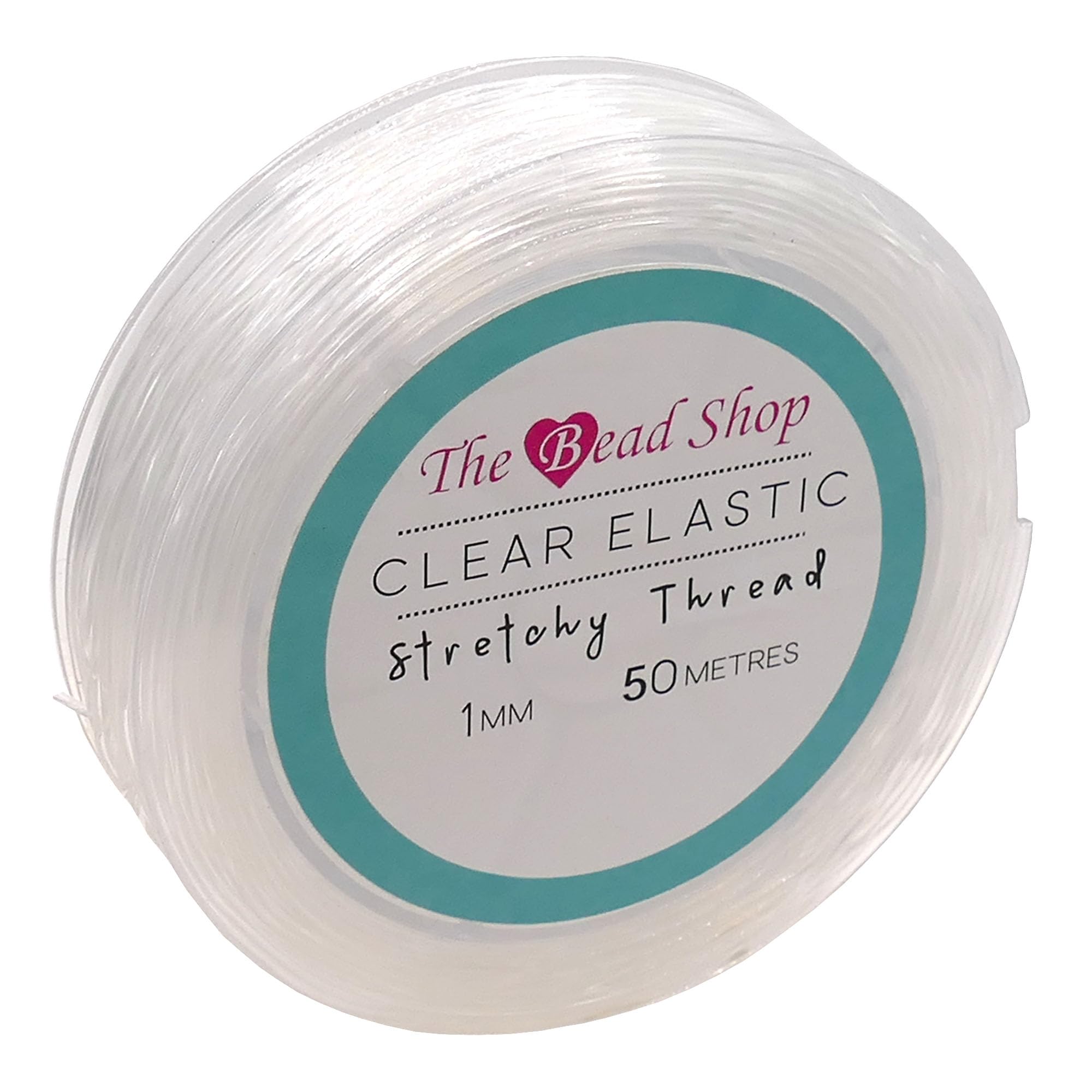 1mm x 50m Clear Bracelet String, Elastic String for Bracelet Making - Jewellery Making Supplies - Clay Bead Stringing, Elastic Thread, Invisible Thread
