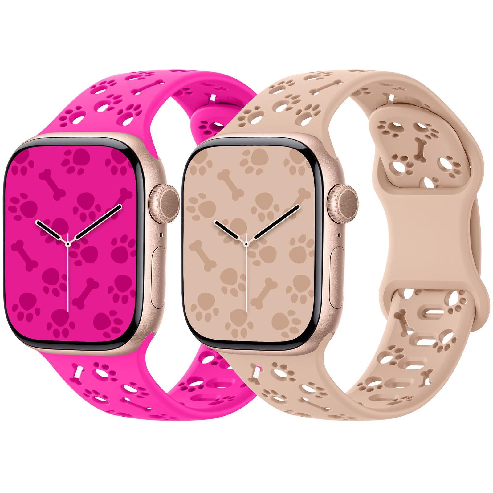 Cartoon 3D Embossed Band Compatible with Apple Watch Bands 40mm 38mm 44mm 45mm 41mm 42mm 49mm Women Two-Tone