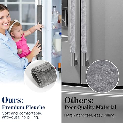 Miniatura 3 de Nuovoware Juego de 4 fundas para manijas de puerta de refrigerador, hacen que los electrodomésticos de cocina, nevera, horno, microondas,
