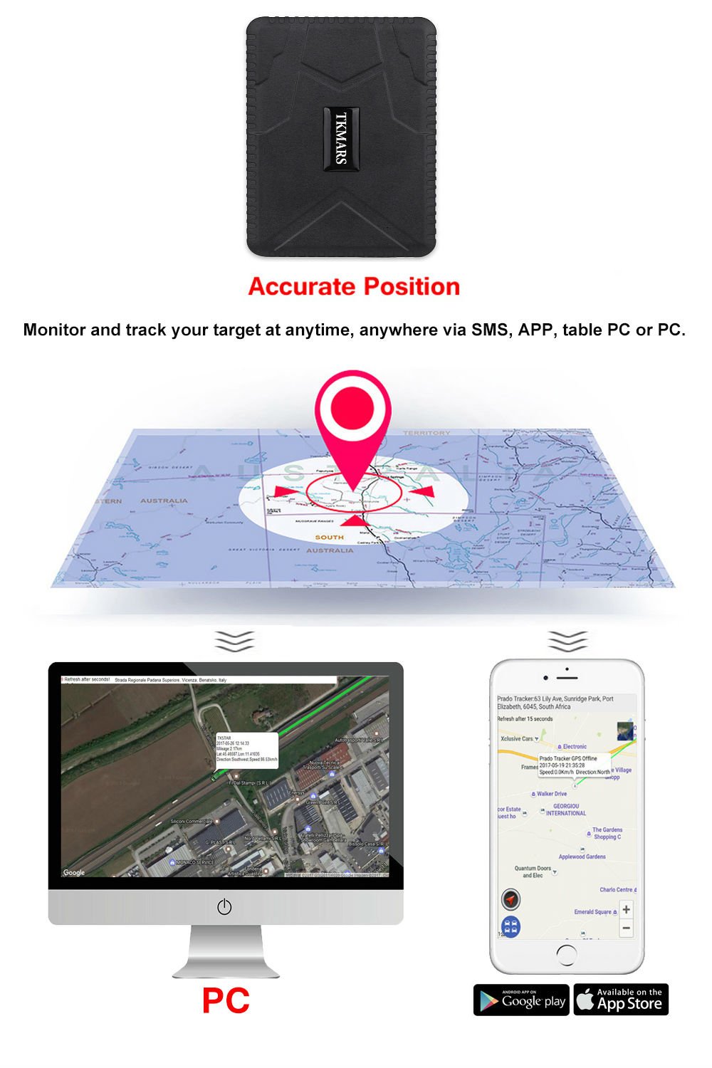 GPS Tracker localizzatore GPS dispositivo di monitoraggio in tempo reale veicolo veicolo veicolo con camion per auto GPS senza installazione
