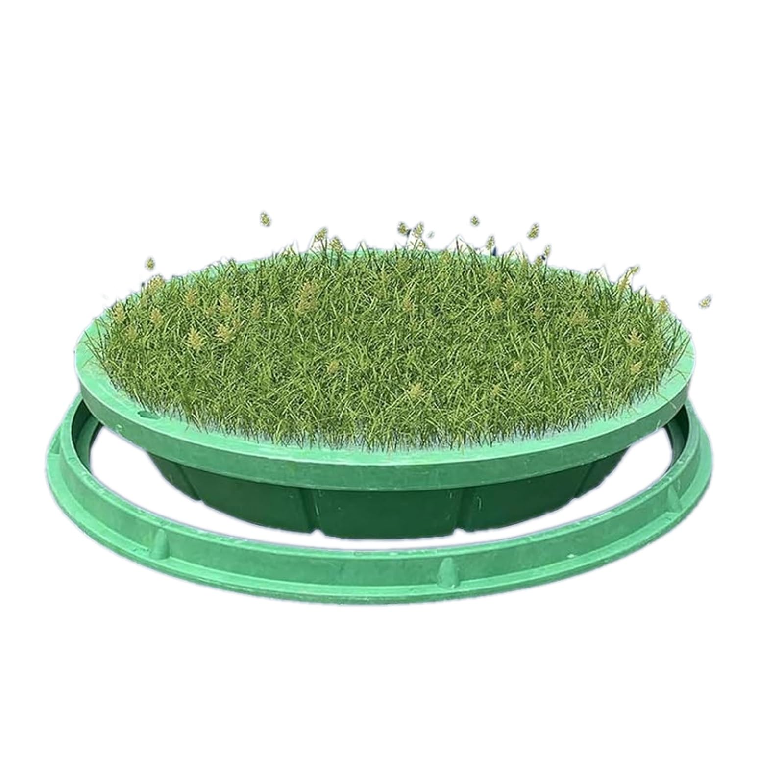 GBRSXYIP Heavy-Duty Embedded Septic Tank Lid with Pull Hole -SMC Resin Manhole Cover for Garden Lawn 60x60CM (23.6x23.6IN) Ideal for Grass Planting