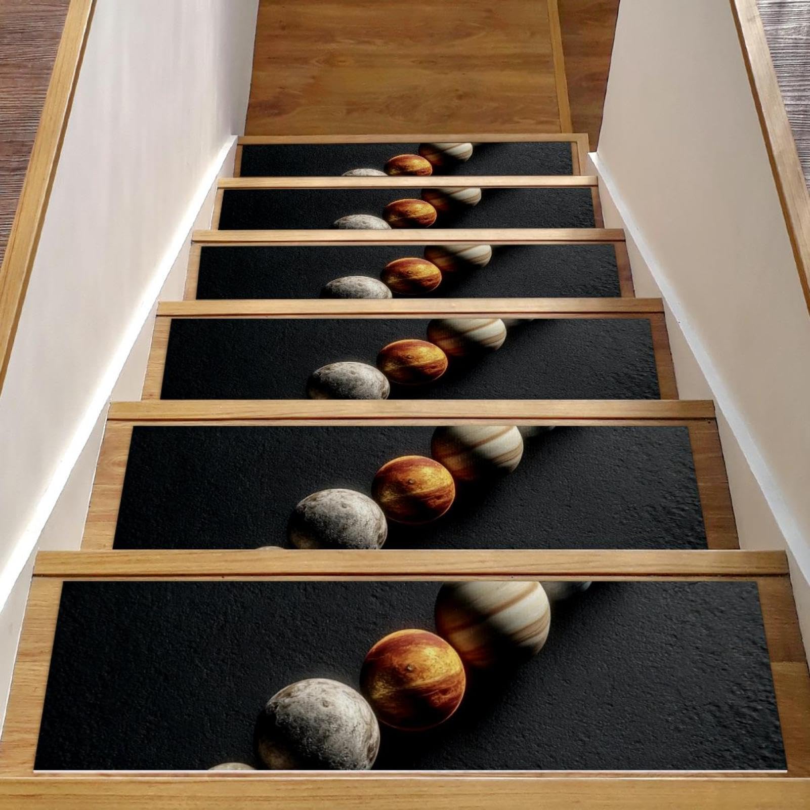 Tapis pour marches d'escalier d'intérieur univers spatial pour maison familiale