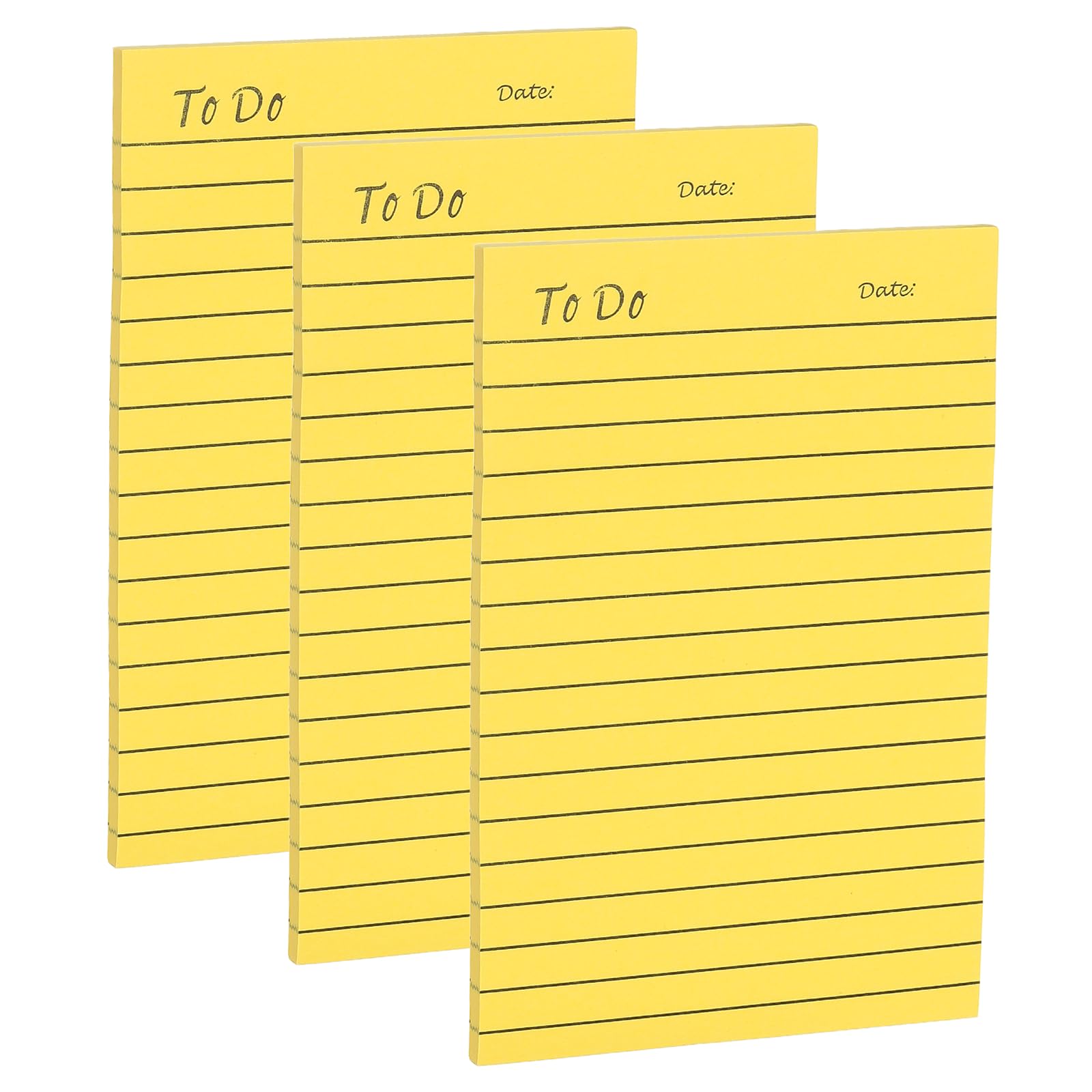 PATIKIL 3 Pack to Do List Notepads, 4x6 Daily to Do List Notepads Things Sticky Notes Checklist Memo Planner Message Pads 50 Sheets per Pad for Work Office, Yellow