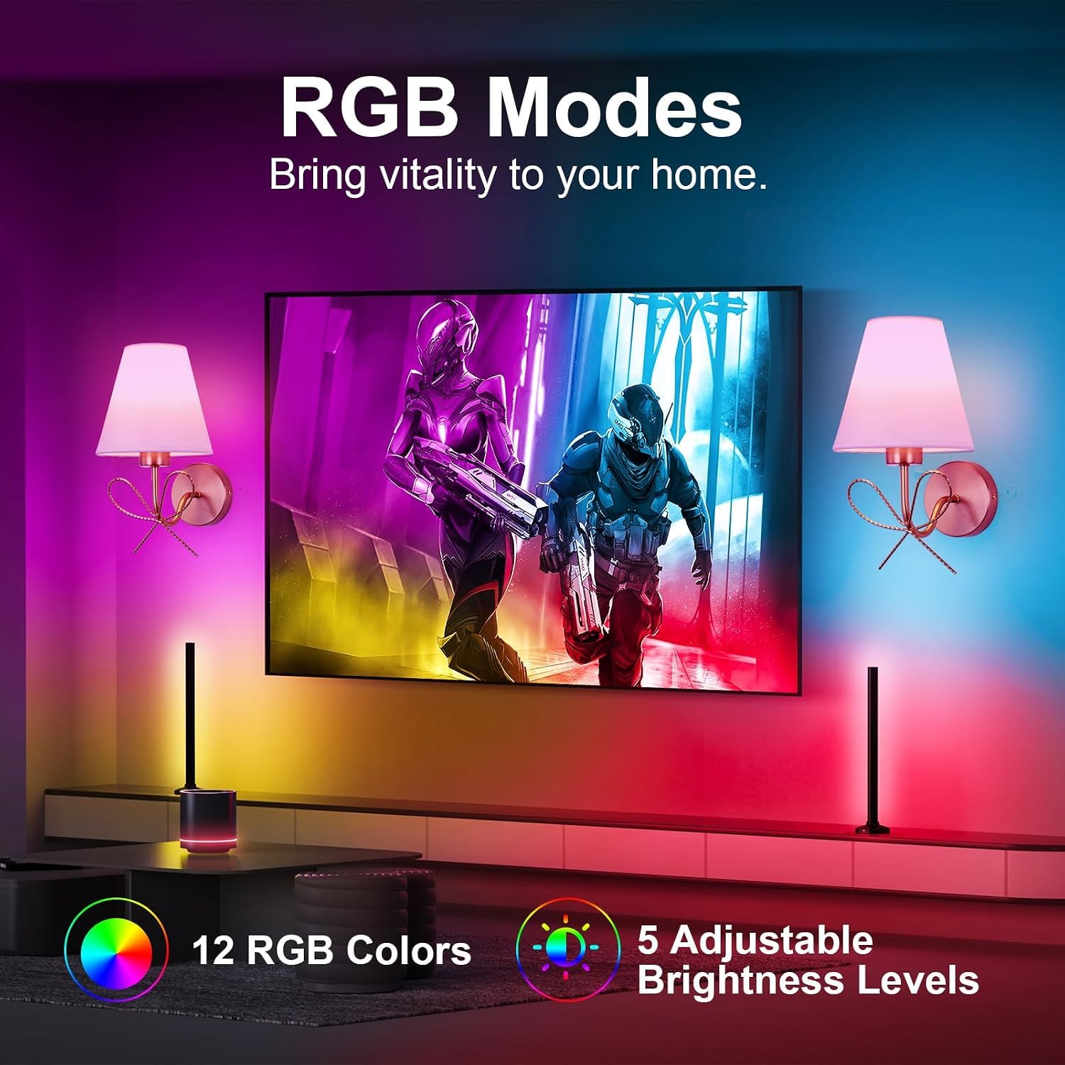 Lampada da parete a LED per interni lampada da parete retrò senza fili alimentata a batteria senza collegamento alla rete elettrica con telecomando 15 colori lampada da camera da letto dimmerabile