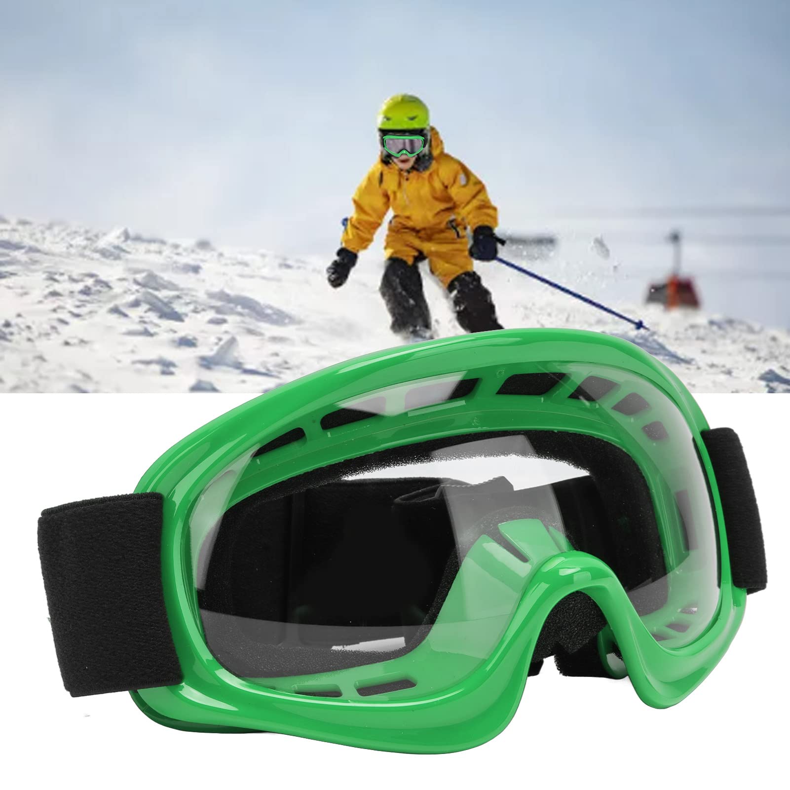 Gogle Pwshymi Dirt Bike, Gogle narciarskie dla dzieci, Profesjonalne, wiatroszczelne, do jazdy na rowerze na świeżym powietrzu, do jazdy na nartach, do jazdy na motocyklu terenowym (czarne) (zie