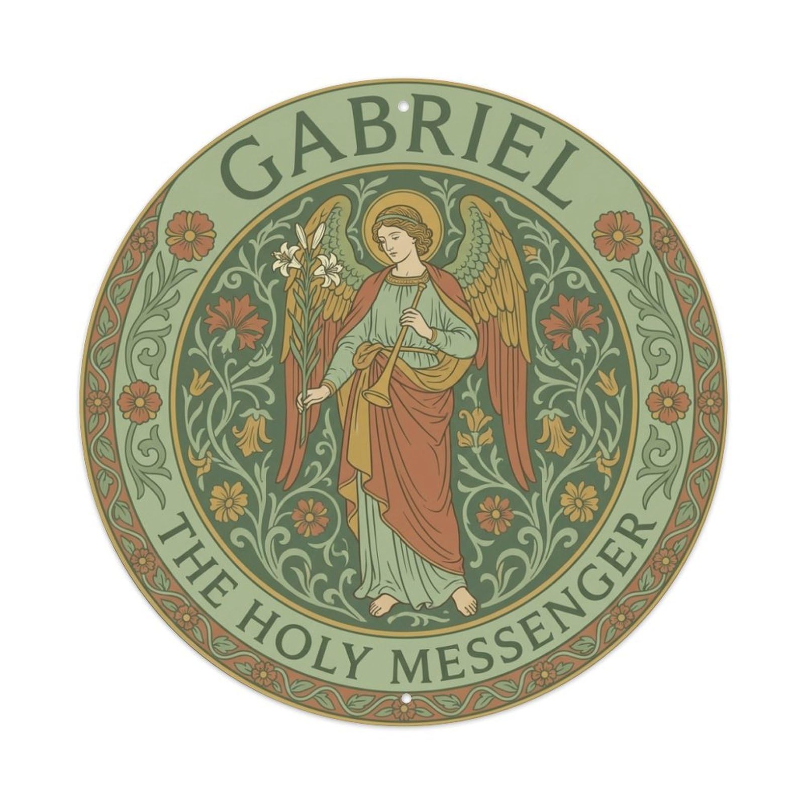 Messenger Archangel Gabriel The Holy Messenger Metal Tin Sign