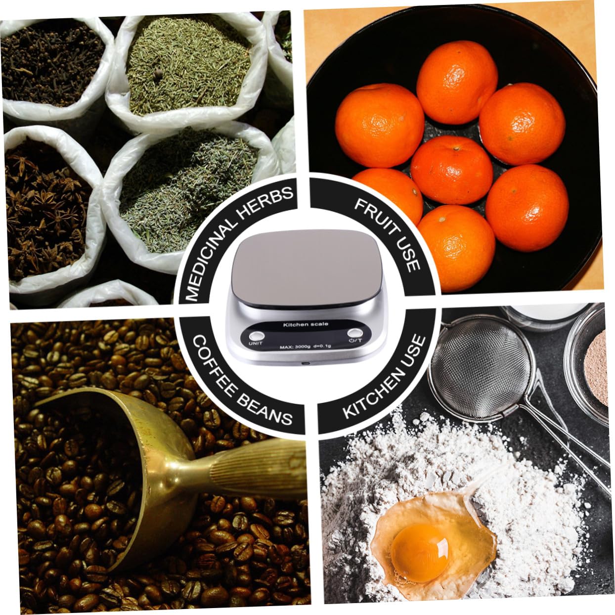 Báscula de Cocina Digital Recargable con Pantalla LCD de Acero Inoxidable para Pesar Alimentos con Alta Precisión y Sensores Sensibles