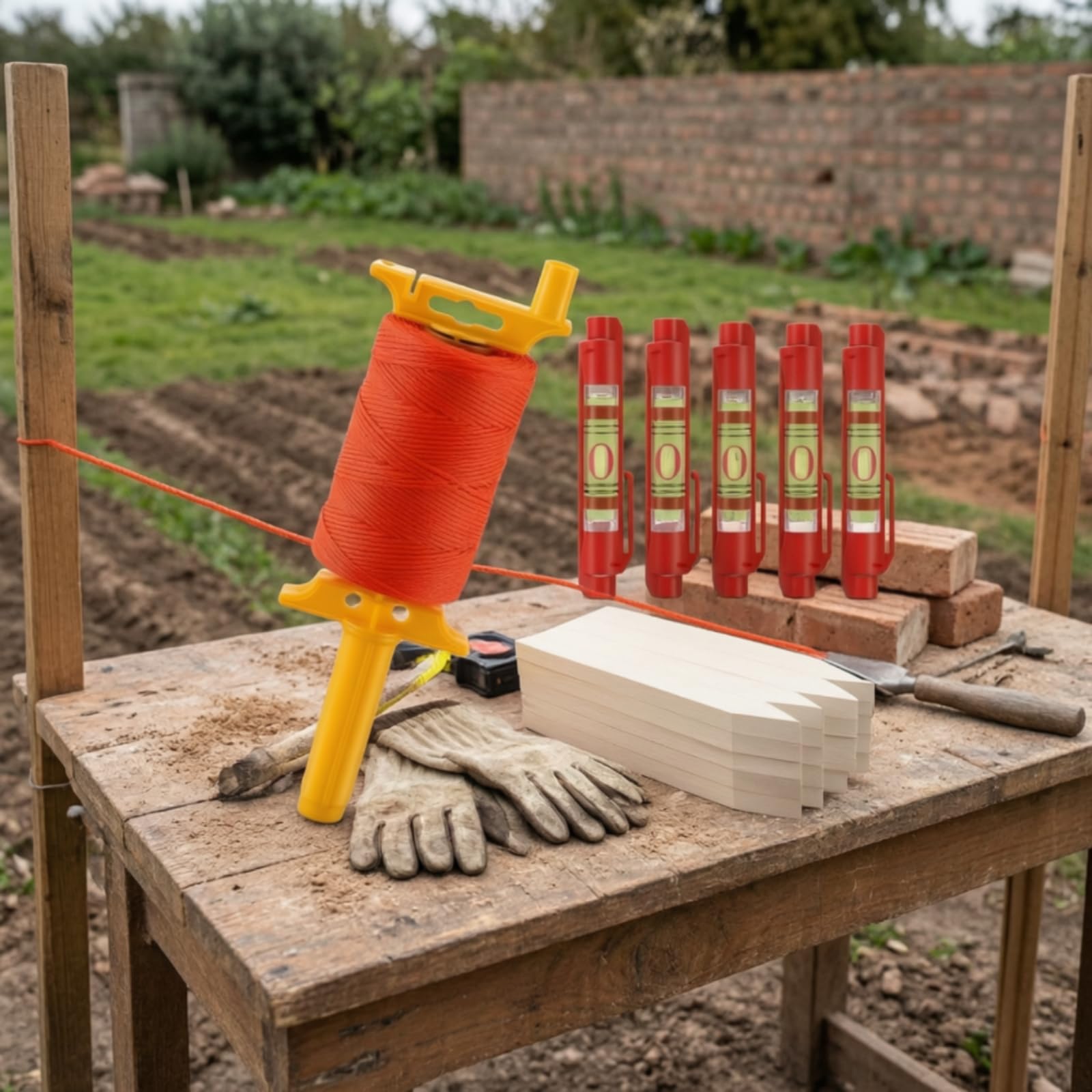 kowaku Avvolgitore Corda da Giardinaggio Rotolo Guida Tracciamento Corda Nylon Visibile Pioli Giardino Mini a Clip Impugnatura Comoda Organizzazione su