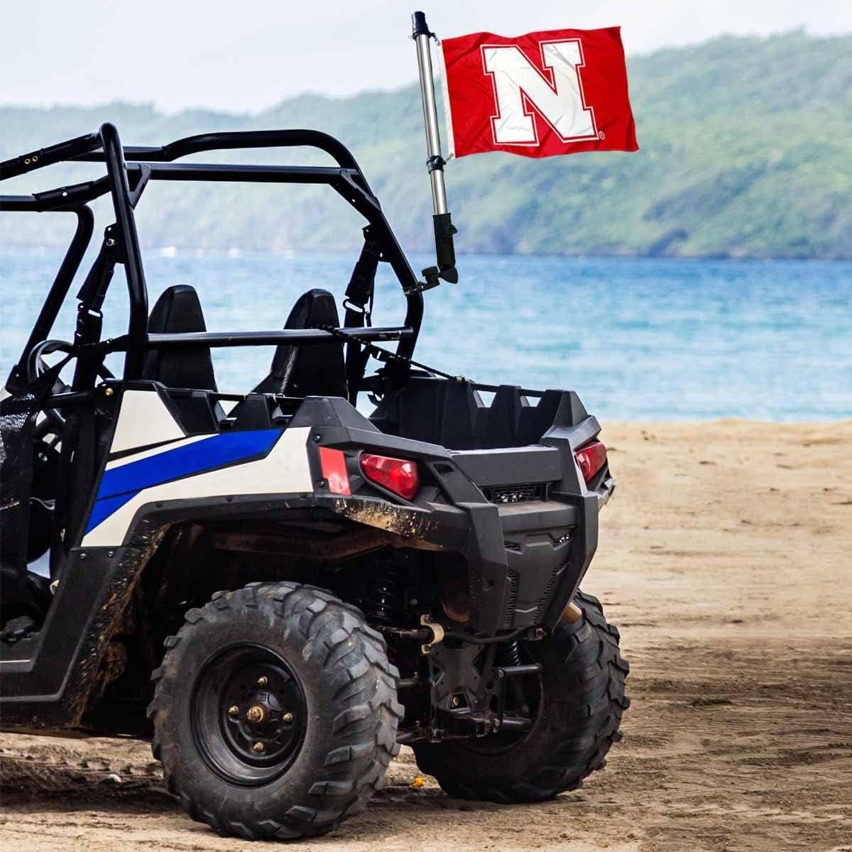 Nebraska Cornhuskers Golf Cart Flag Pole and Holder Mounting Bracket