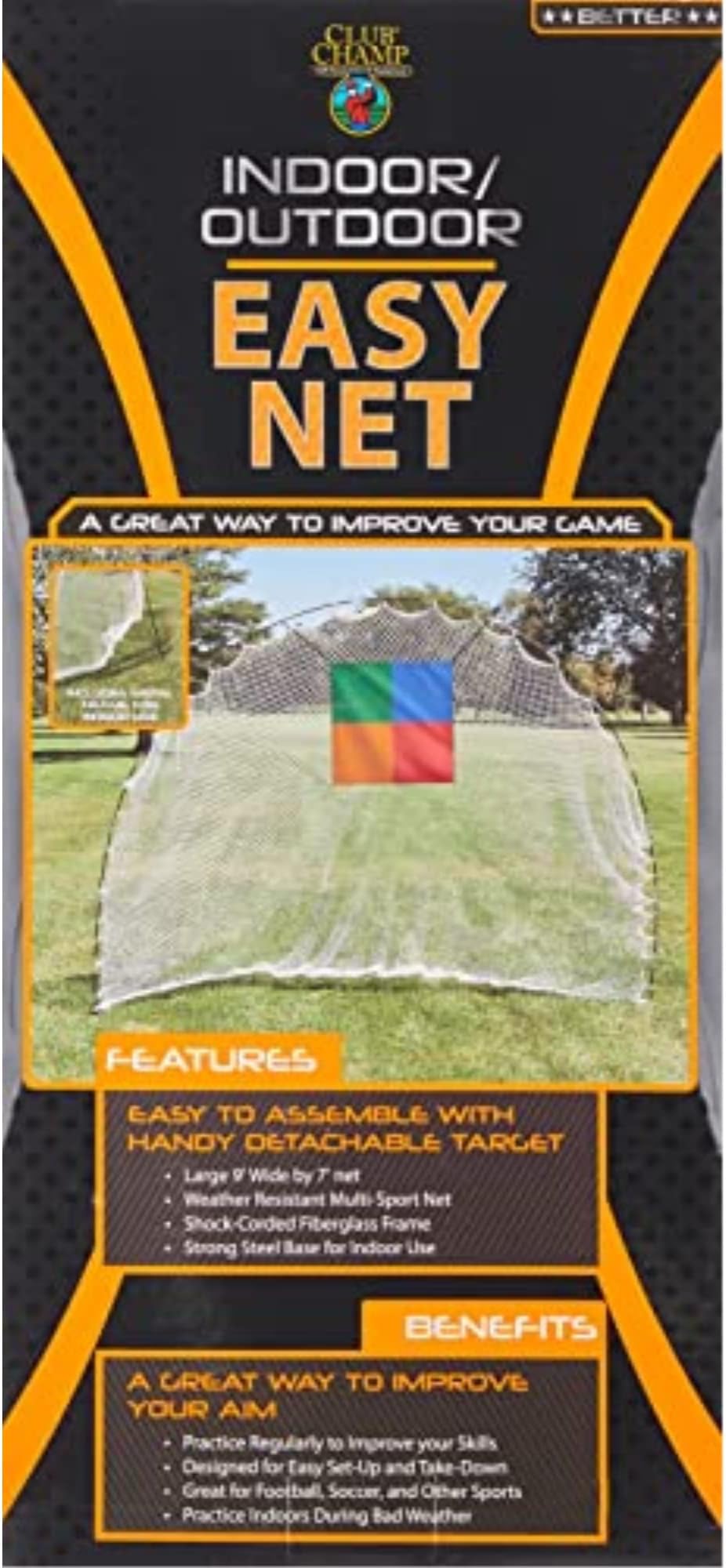 Club Champ White, 8' x 10' Indoor/Outdoor Multi-Sport Easy Net, 9624