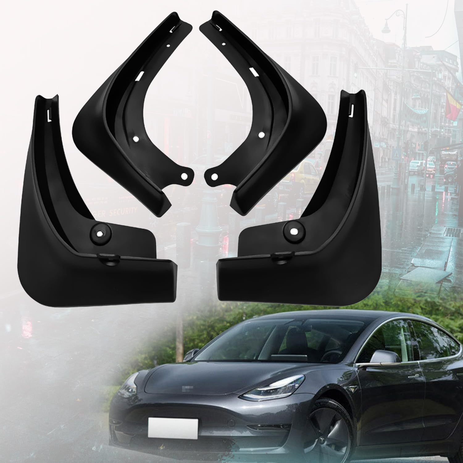 Guardabarros Tesla Model 3 de goma resistente homologada para protección