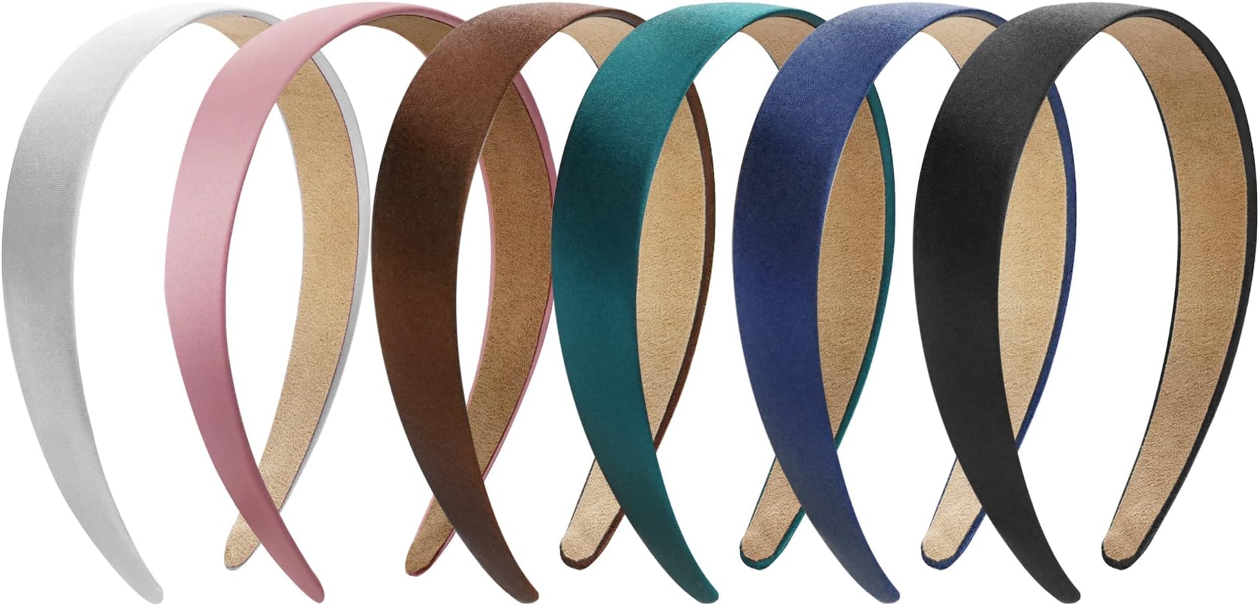 JOYOYO 6 Pcs Satin Headbands Hair Bands for Women - Wide,1 Inch Width, Multicolor, Non-Slip, DIY Alice Headbands for Women & Girls