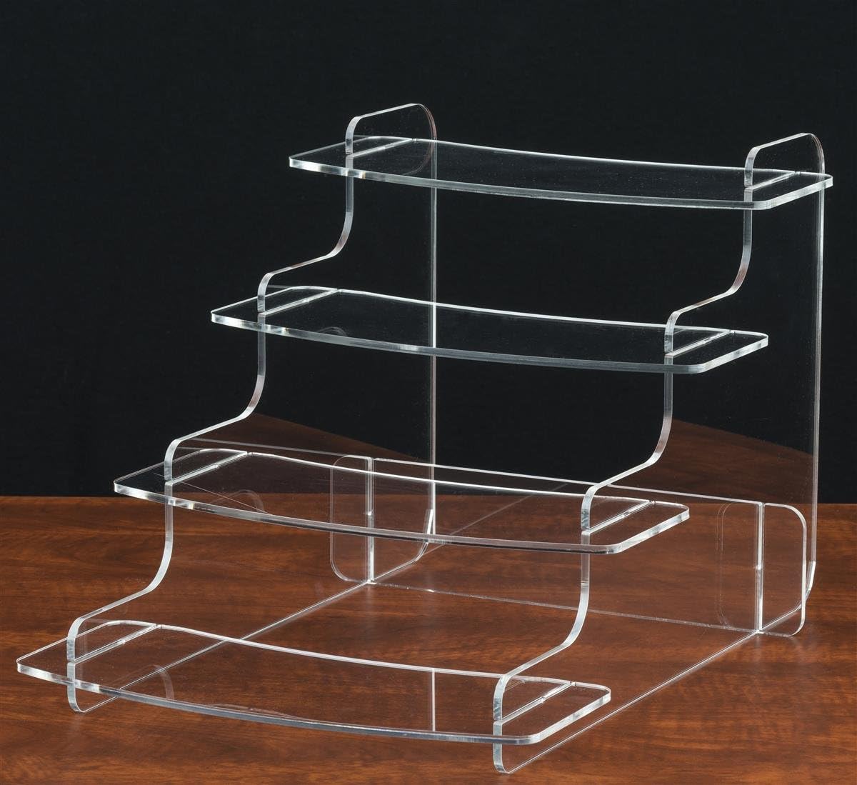 Tiered Display Riser, 4 Shelf Platforms for Retail, .25" Thick Acrylic (Clear)