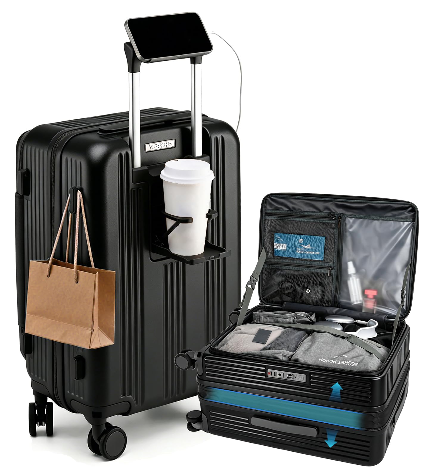 Amazon | SKYFLY スーツケース 片開き 軽量 キャスターロック キャリー