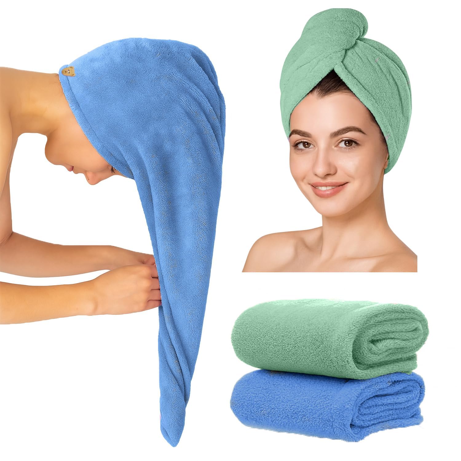 plentZ Hair Towel Wrap for Women-Quick Drying Microfiber Towel for Hair with Elastic Loop for Tying-Super Absorbent Head T... - Review, Price and Buying Guide