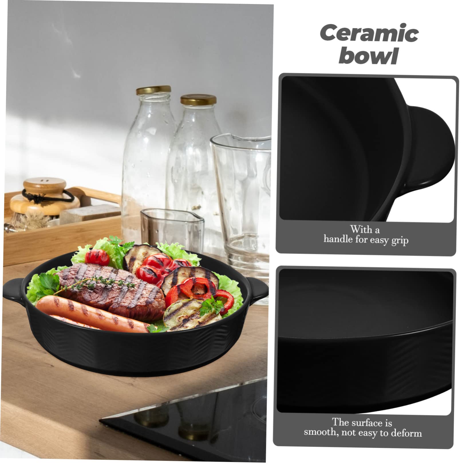 SHOWERORO Podwójna Rączka Ceramiczna Forma Do Pieczenia Okrągłe Naczynie Kuchenne Do Lasagne i Ciast Odporne Wysoką Temperaturę Ładny Design Do Użytku Domowego