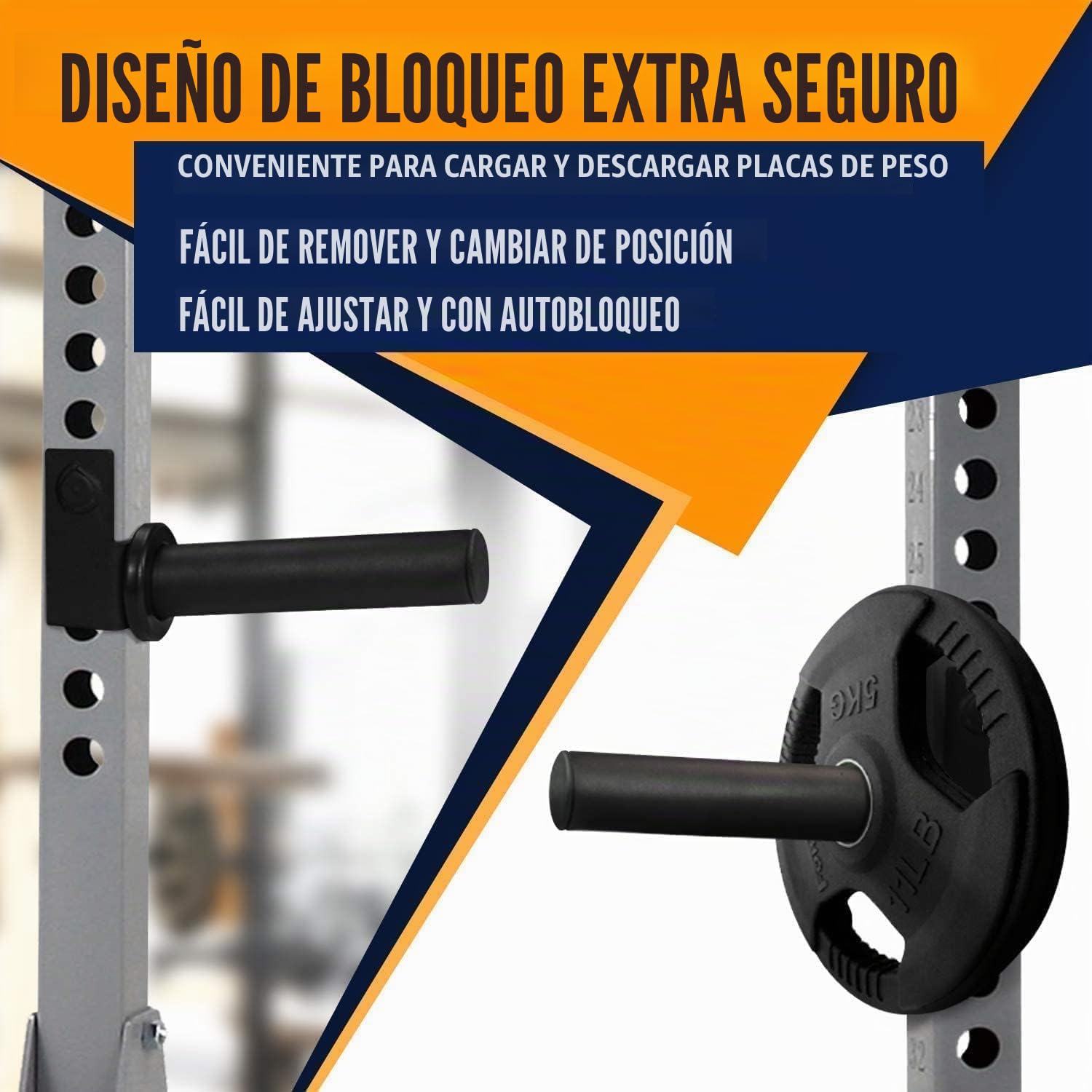 Yes4All Soporte para Placas de Peso Olímpicas para Rack de Potencia - Compatible con Placas de Peso Olímpicas de 2" x 2" / 3" x 2" - Almacenamiento de Placas de Peso