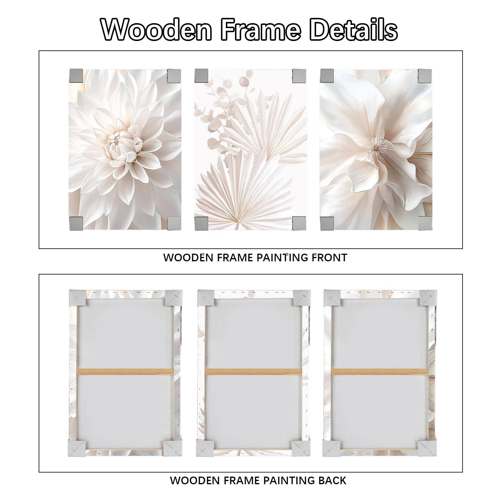 3 Pcs Wooden Framed Canvas Wall Art Set Bohemian Sage Green Canvas Prints Poster Geometric Line Beige Green Pictures for Living Room Bedroom Dinning Room Hallway Stairs Wall Decor 30x40cm x3pcs — view 289