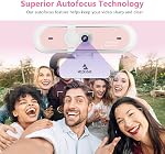 60FPS AutoFocus 1080P Webcam with Dual Microphone & Privacy Cover, 2021 NexiGo N660P Pro HD USB Computer Web Camera, for OBS Gaming Zoom Meeting Skype FaceTime Teams, Pink