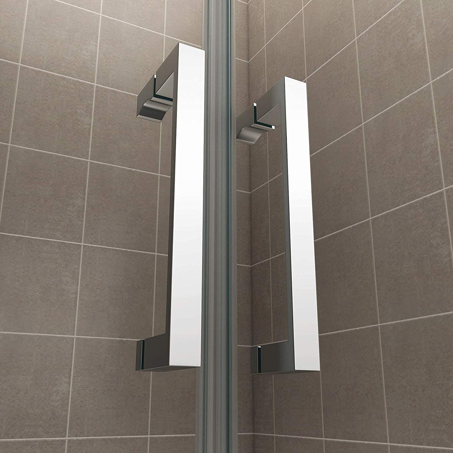 Porte de douche 98x180 cm en verre transparent - ajustable de 98 à 101 cm