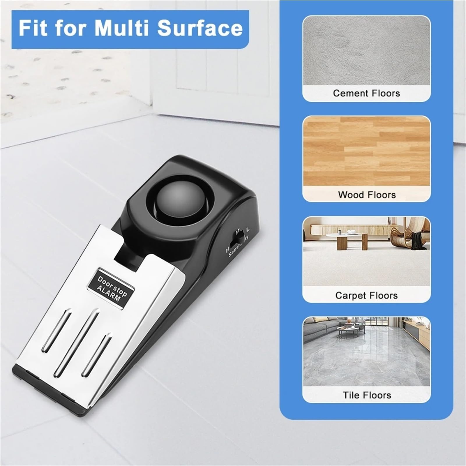 Tope Para Puerta Con Alarma Alarma de tope puerta cuña 120 dB(2 pcs)