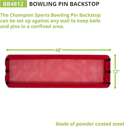 Miniatura 4 de Champion Sports Bowling Pin Backstop: Equipo de artículos deportivos para entrenamiento y juegos familiares