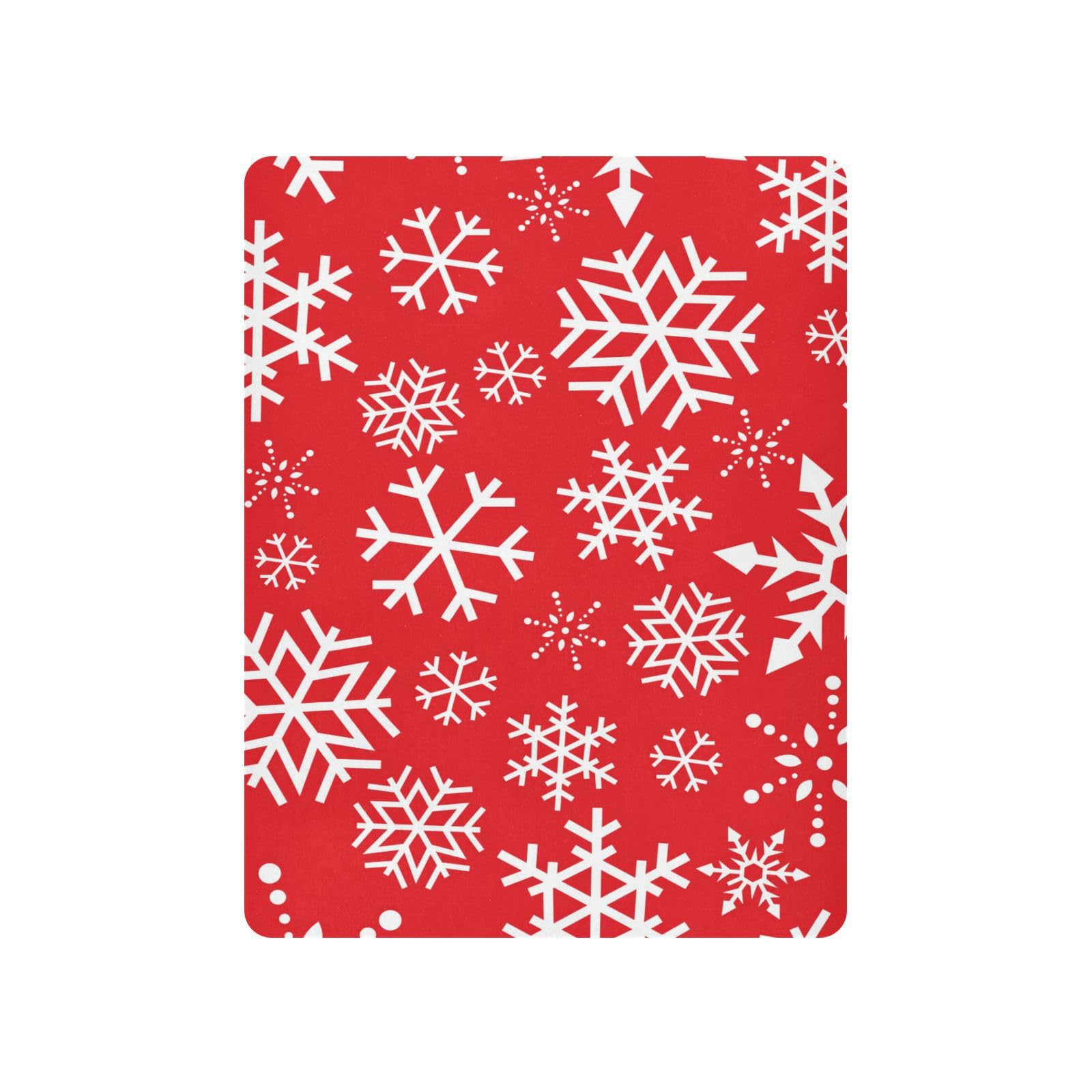 Moudou Christmas Snowflake Red Playard Sheet for Boy Girls, Soft Breathable Fitted Toddler Sheet for Standard Playard Bed Mattress, 39 x 27 x 5 Inch