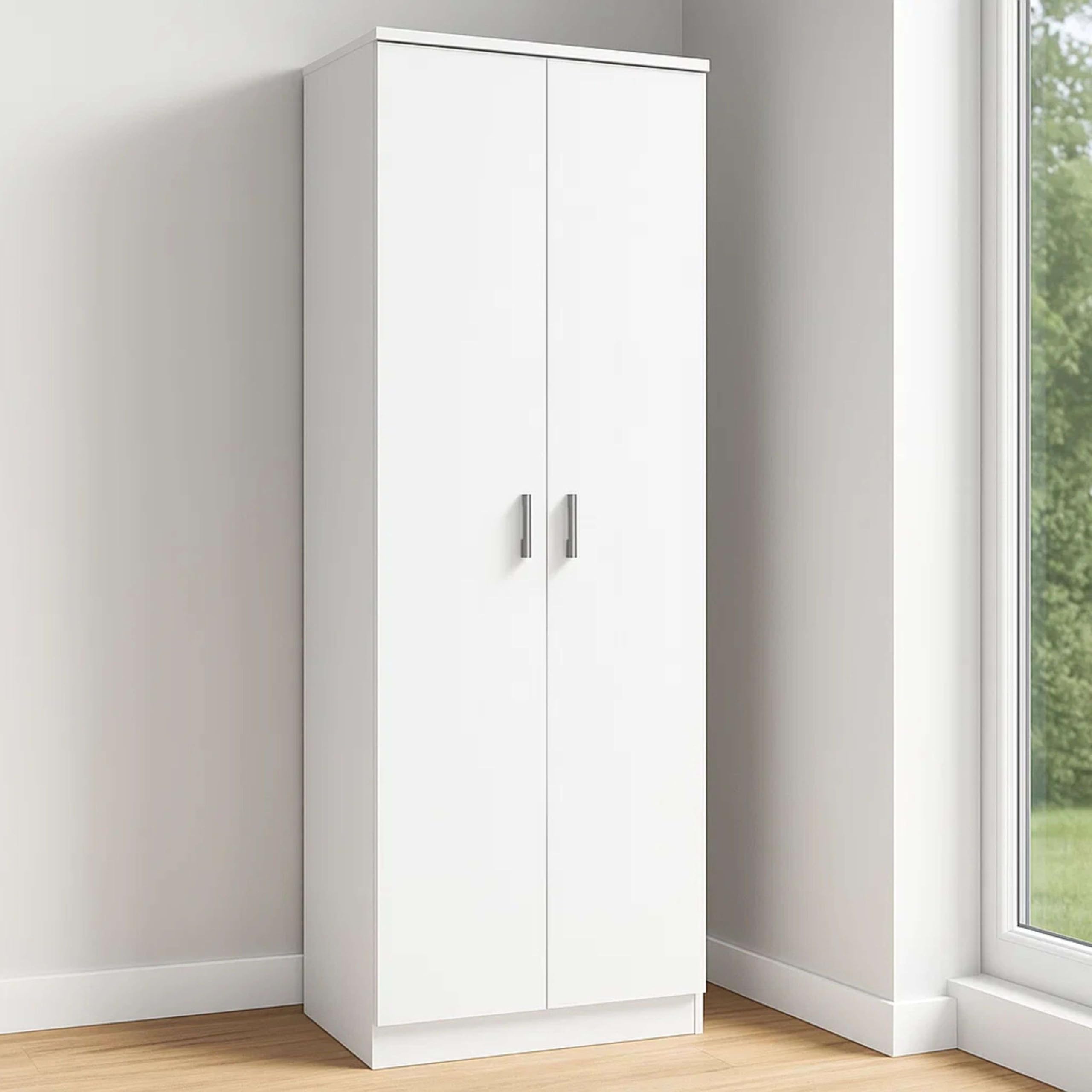 Mueble Zapatero Recibidor Armario Auxiliar Blanco 2 Puertas 6 Estantes 60cm