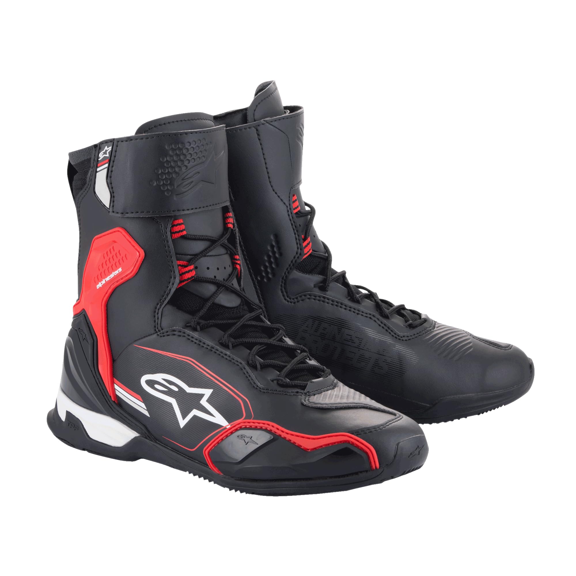 Alpinestars Superfaster Scarpe da moto, nero/rosso/bianco, 9.5
