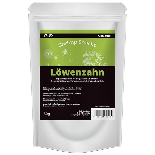 GlasGarten Shrimp Snacks Diente de León - 30g