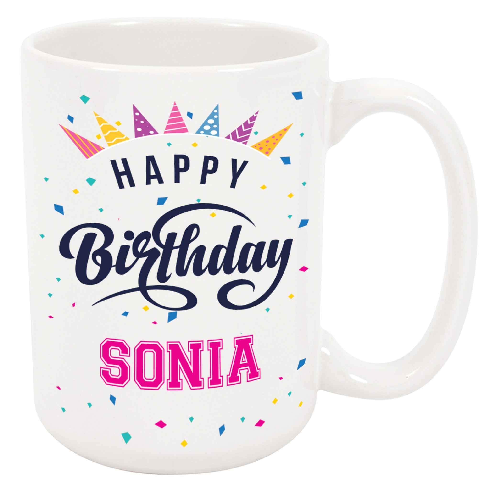 Amazon.com: Happy Birthday Sonia Coffee Mug - Personalized Ceramic