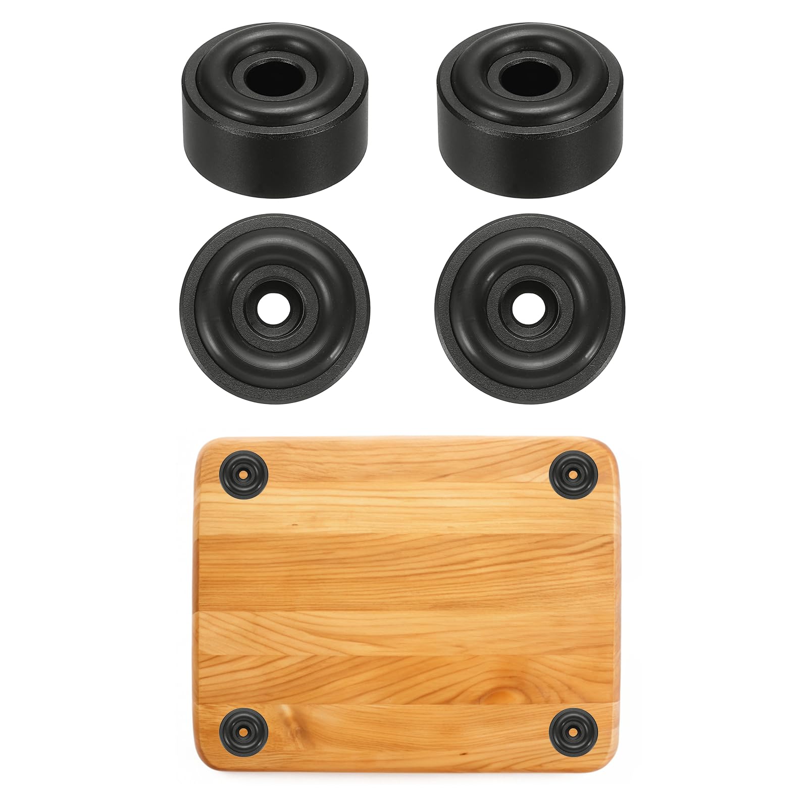 Patas de aluminio negro anodizado de 20x10 mm para altavoces y tablas de cortar