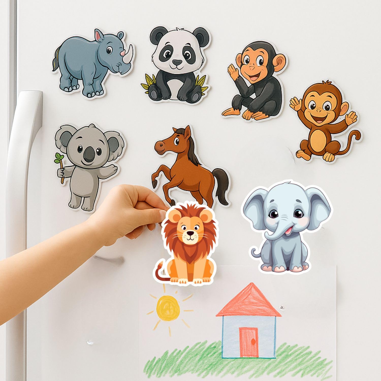 RufaStories Forest Animal Fridge Magnets for Kids – 14 Pieces Strong, Waterproof, Durable Woodland Animal Magnets for Refrigerator, Almirah, Whiteboard – Cute Educational Magnets for Toddlers - Image 7 thumbnail