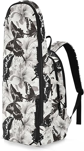 Miniatura 2 de Tenni - Bolsa de raqueta de bádminton para almacenamiento grande, color negro y blanco, mariposa, accesorios deportivos, mochila para tenis,