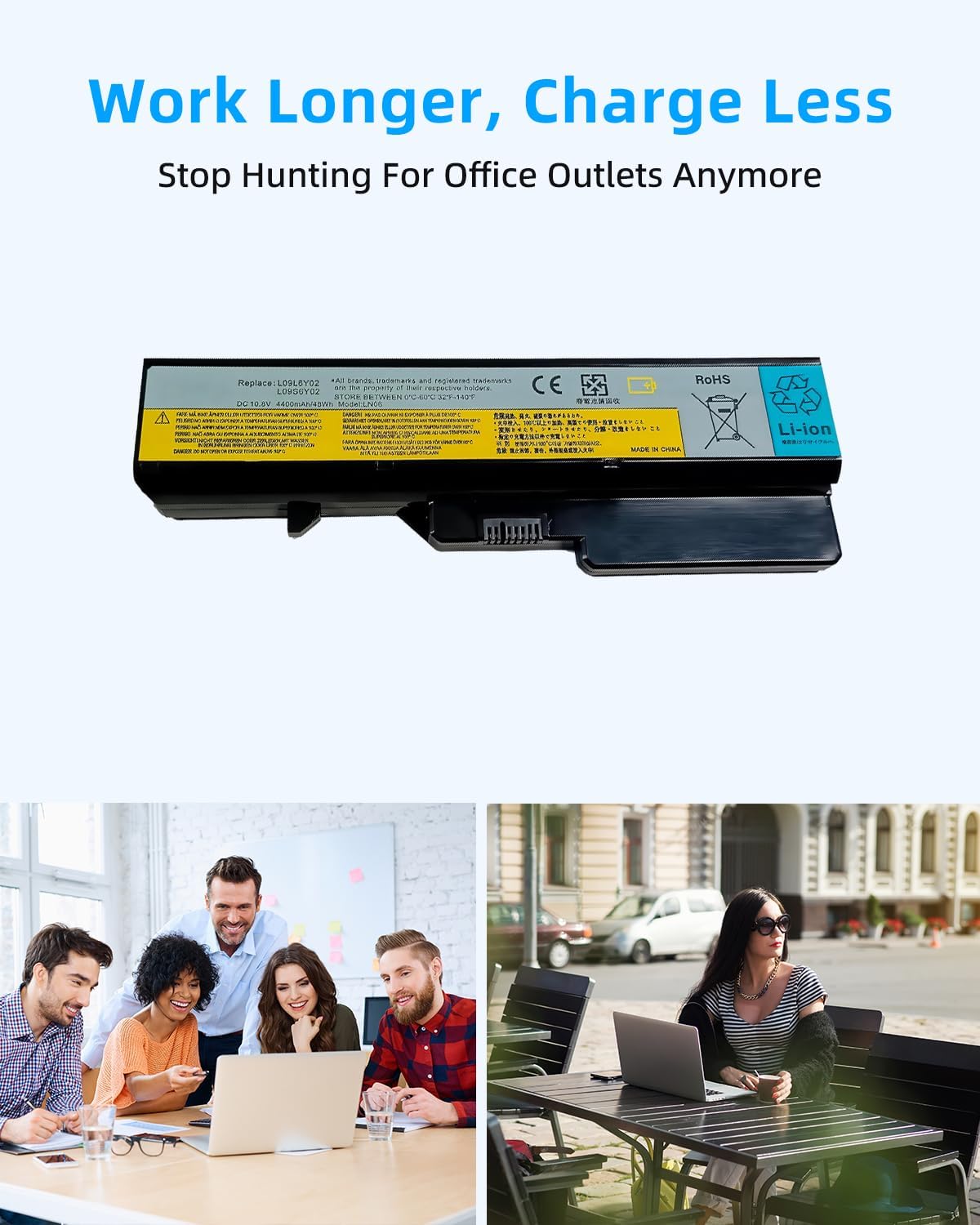 5.2A Laptop Battery for Lenovo G460 G465 G470 G475 G560 G565 G570 B470 B570 IdeaPad V360 V370 V470 V570 Z370 Z460 Z465 Z570 L09S6Y02 L08S6Y21 L09C6Y02 L09L6Y02 L09M6Y02 High Performance