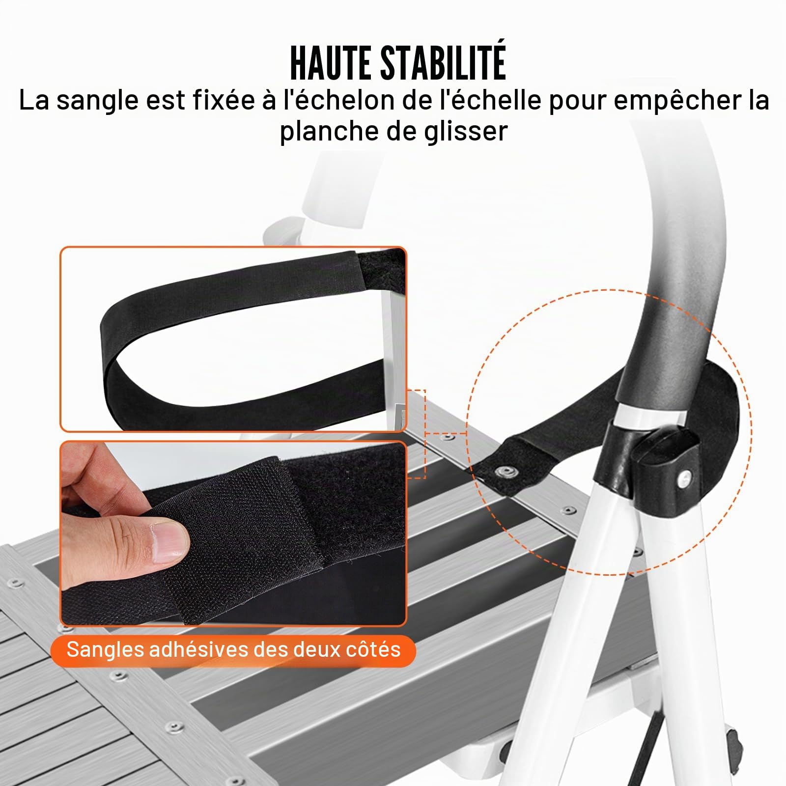 VEVOR Planche d'Échafaudage Télescopique en Aluminium 2,44-3,96 m, 317,5 mm Largeur, 227 kg, Extension Avec Plate-forme Antidérapante, Accessoire d'Échelle