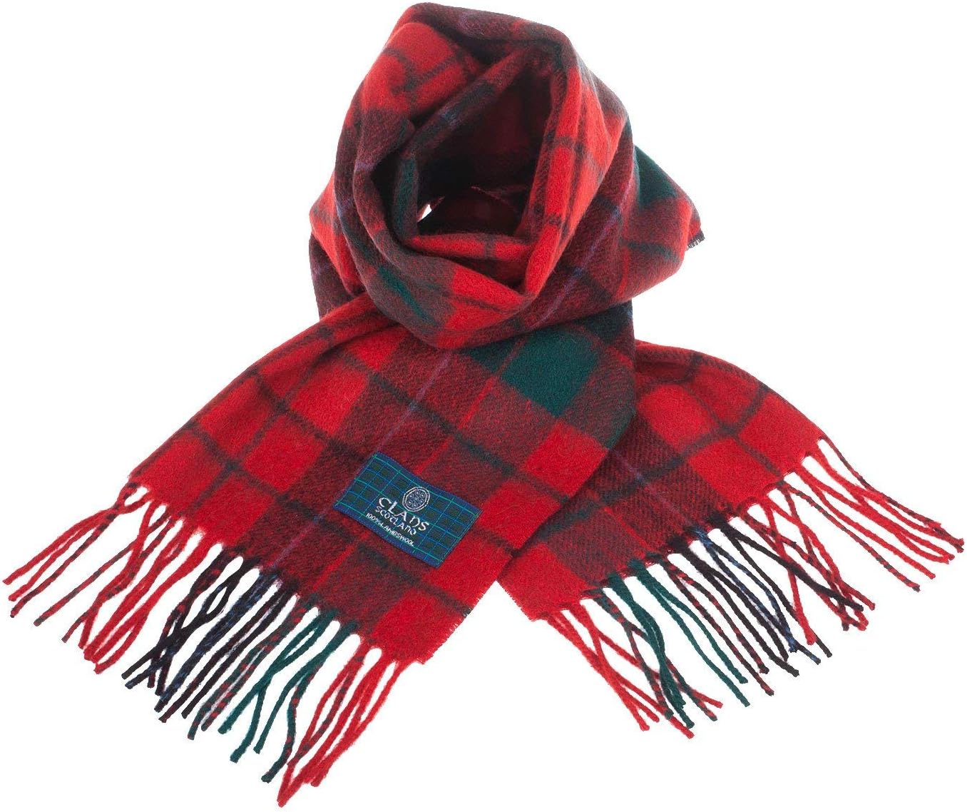 Clans of ScotlandPure Lamb’s wool Scottish Clan Tartan Scarf- 100% Wool - Pure Wool Tartan Plane Scarf - Perfect for Men and Women - 12x60 Inches