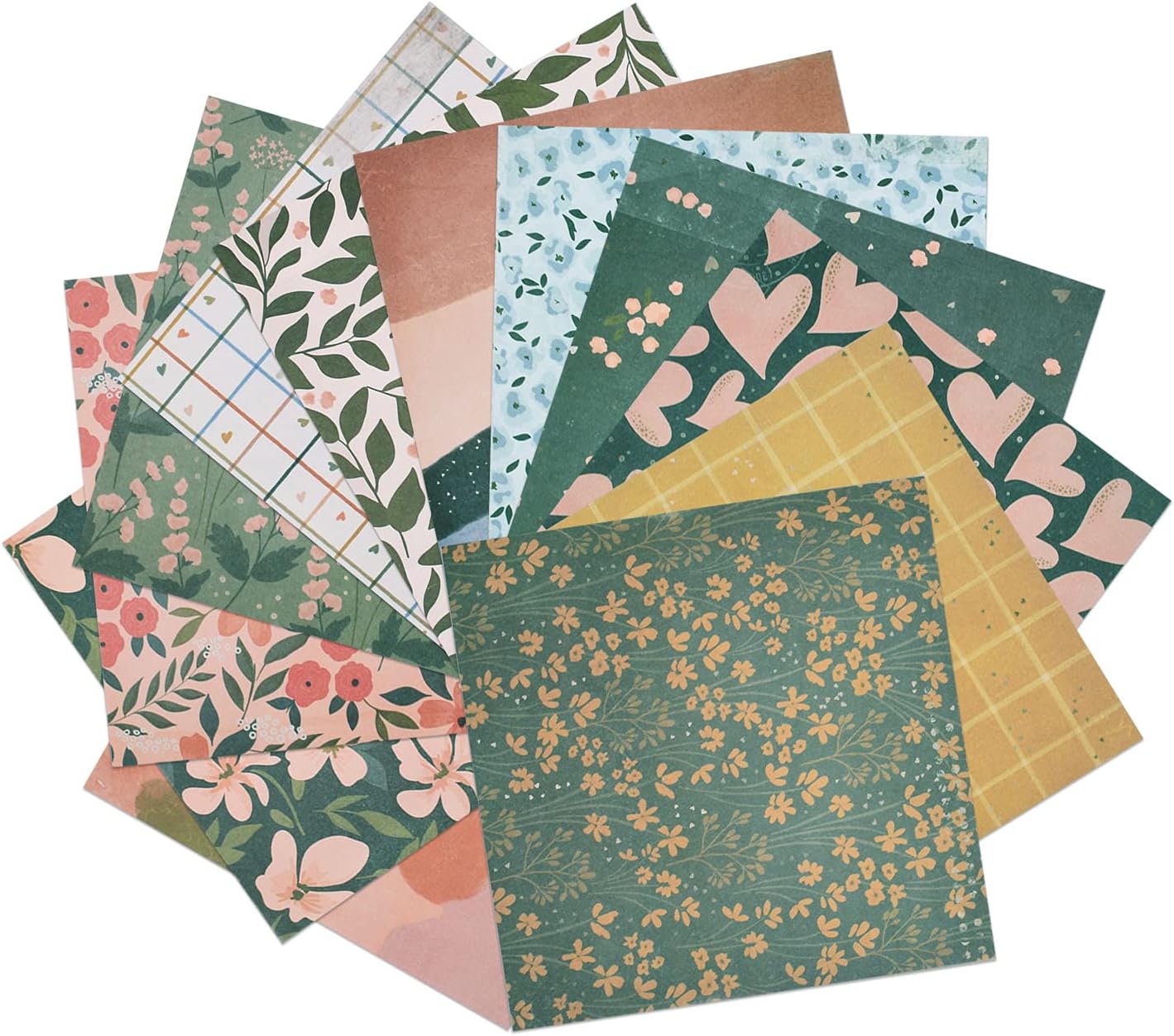 Scrapbooking Paper Pad, 24 Sheets Floral Craft Cardmaking Crafting Paper Cardstock Photo Frame Decorative Pages Cuttable Foldable Pattern Paper Scrapbooking Supplies
