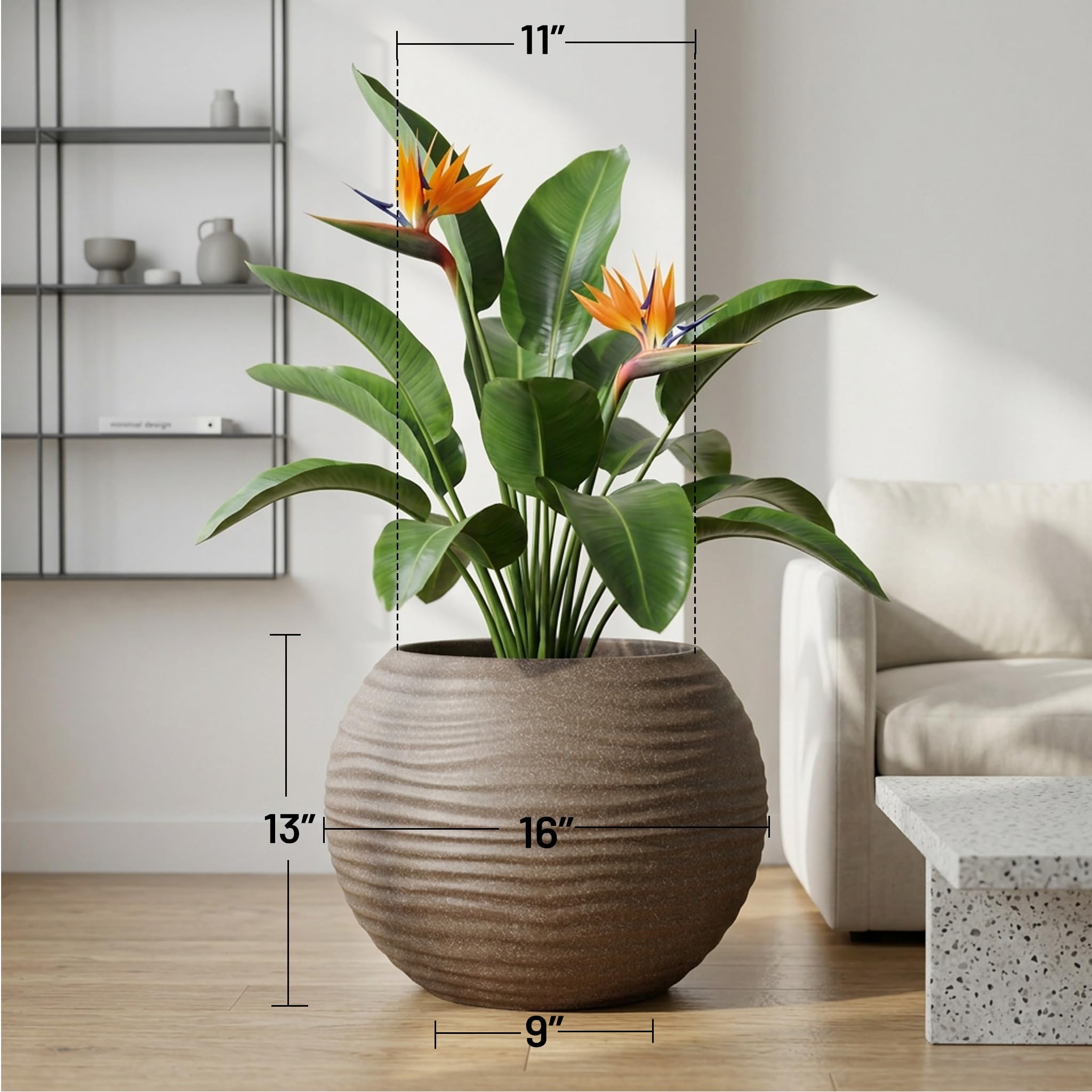 YUCCABE Round Wave Planter - Durable & Stylish -2