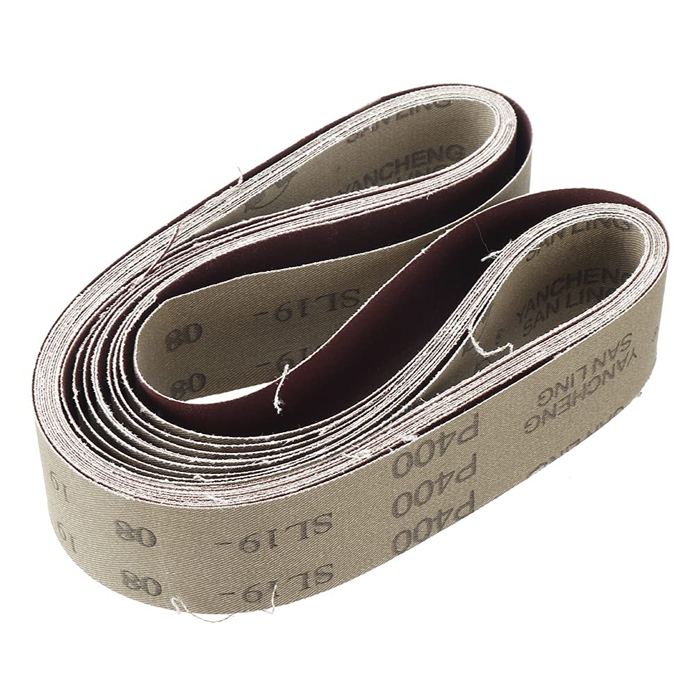 10 Stück 40 mm x 740 mm Schleifbänder, Körnung 40 bis 1000, for Winkelschleifer, Bandschleifer-Aufsatz, Schleifwerkzeuge(80)