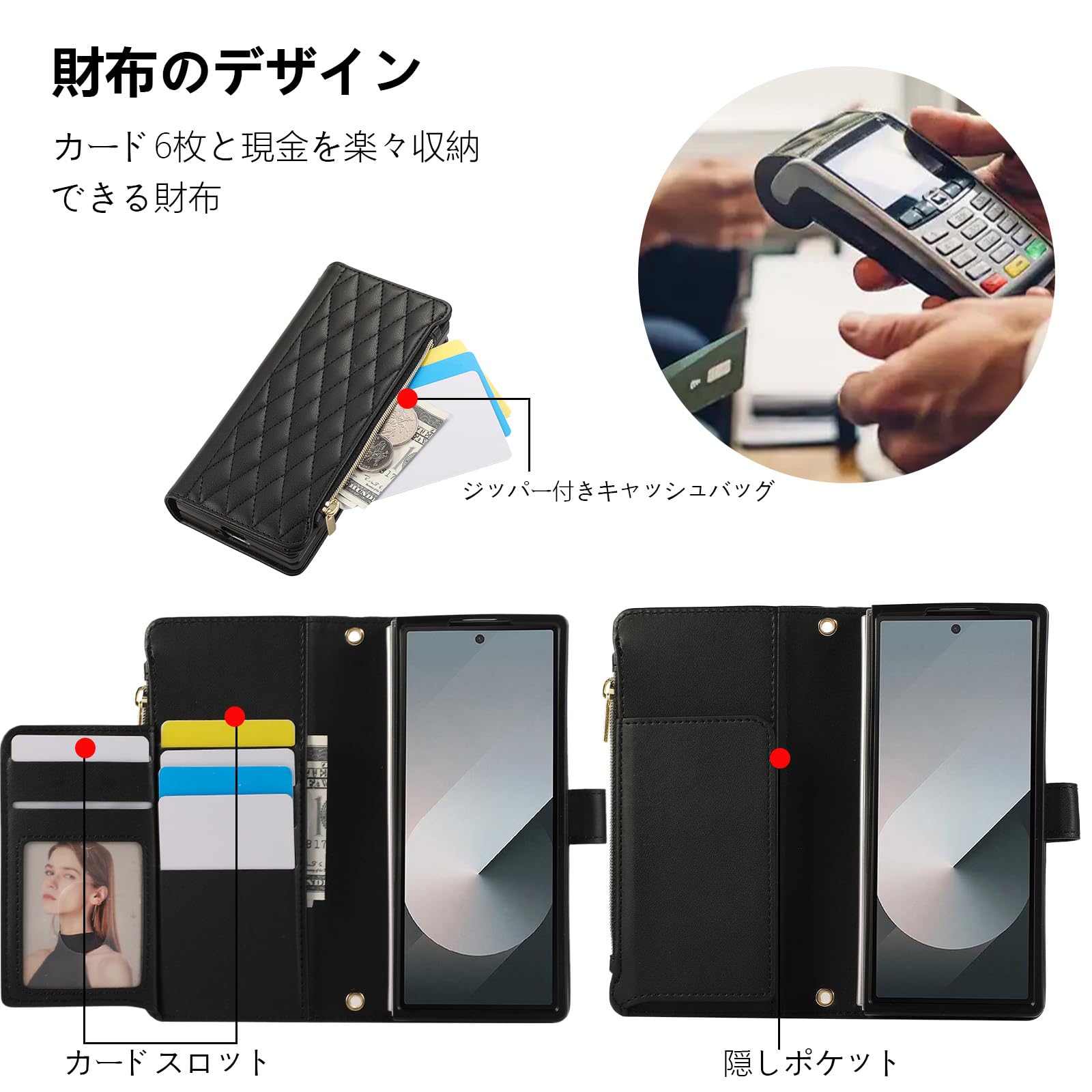 Amazon.co.jp: Noaivoky For Samsung Galaxy Z Fold 7 ケース 手帳型