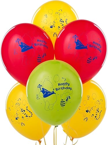 Winnie The Pooh - Globos de látex para cumpleaños (6) suministros para fiestas