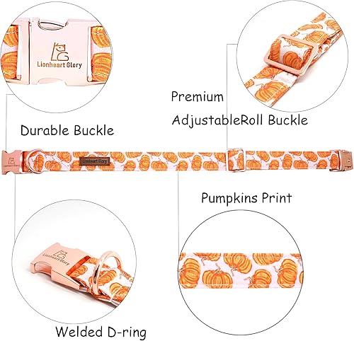 Miniatura 2 de Lionheart glory Collares de perro de Halloween, collar de calabaza para perro, resistente y ajustable, collar de otoño para collar grande, collar de