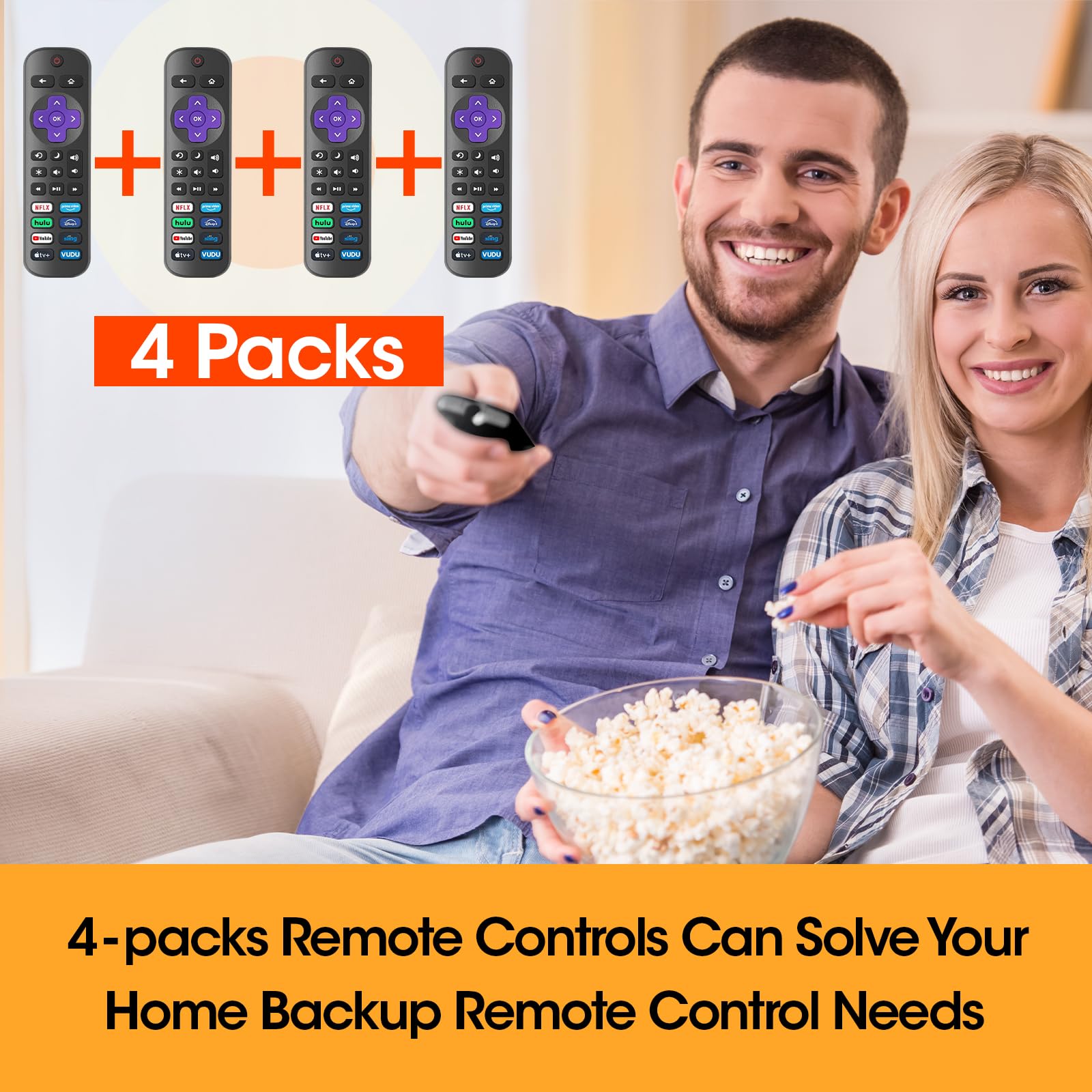Zamienny pilot zdalnego sterowania tylko do telewizora Roku, kompatybilny z telewizorami TCL Roku/Hisense Roku/Onn Roku/Sharp Roku/Philips Roku/Westinghouse Roku (nie do Roku Stick, pudełka lub