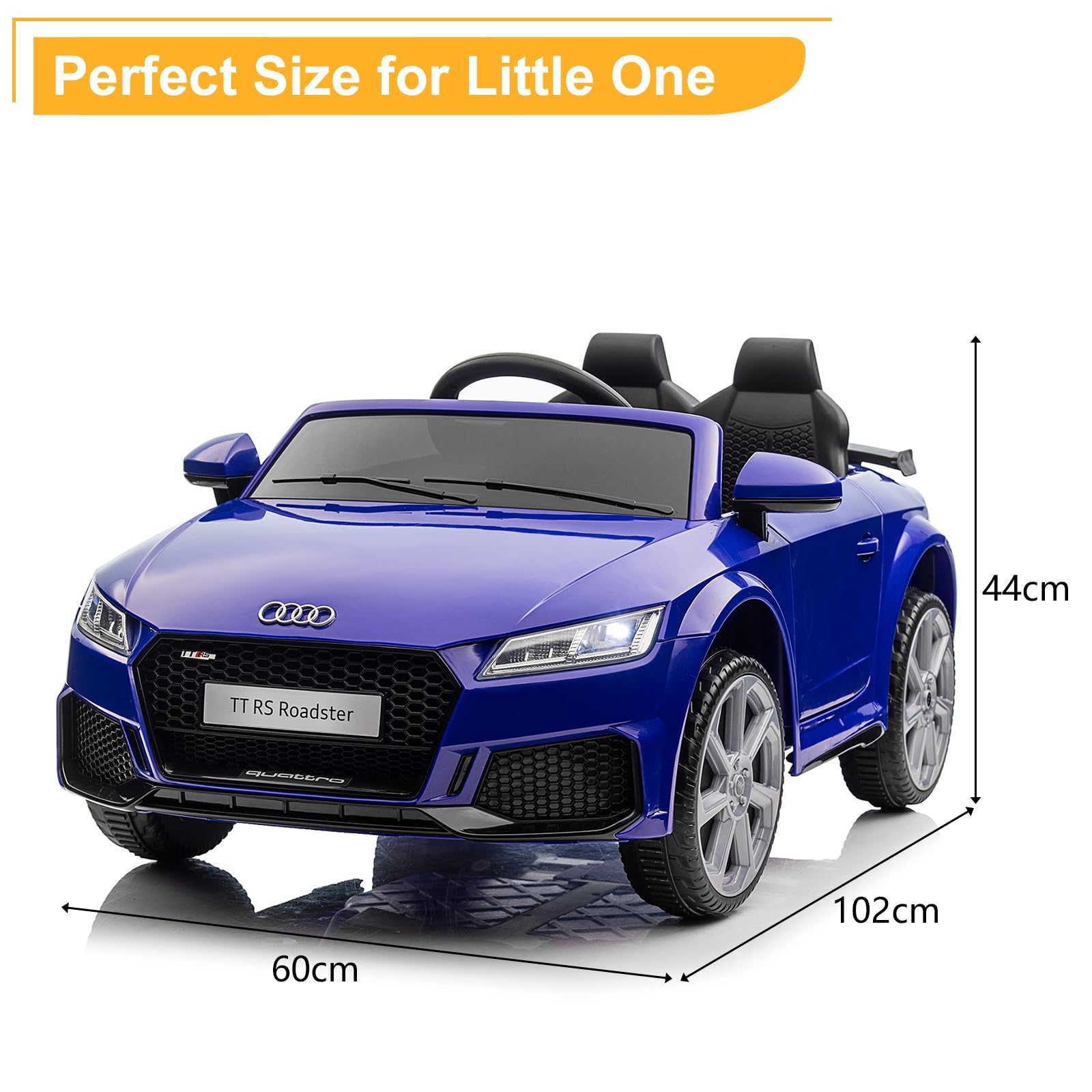 LALAHO Voiture électrique pour Enfant Audi avec Télécommande 2.4G, 12V Voiture Enfant 2-Portes avec 2 x Moteurs 30 Watts (Bleu)