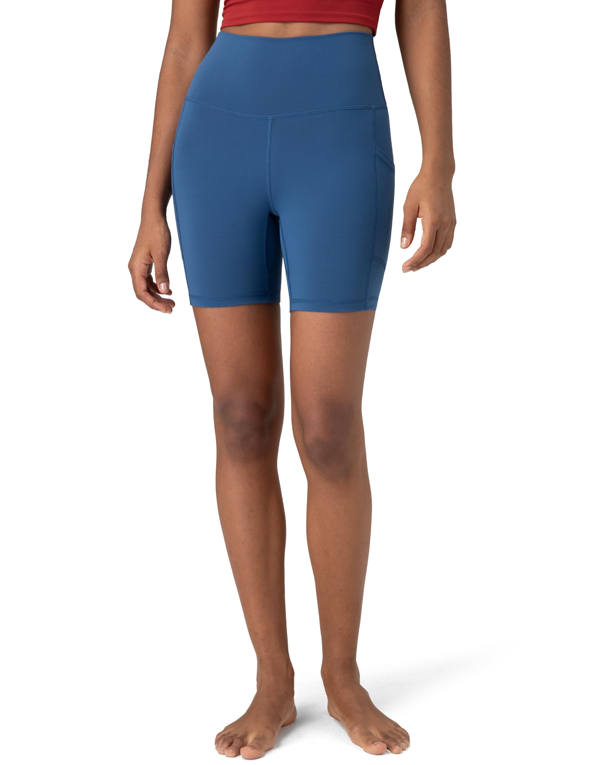 Colorfulkoala Women's High Waisted Biker Shorts with Pockets 6" Inseam Yoga Tummy Control Short